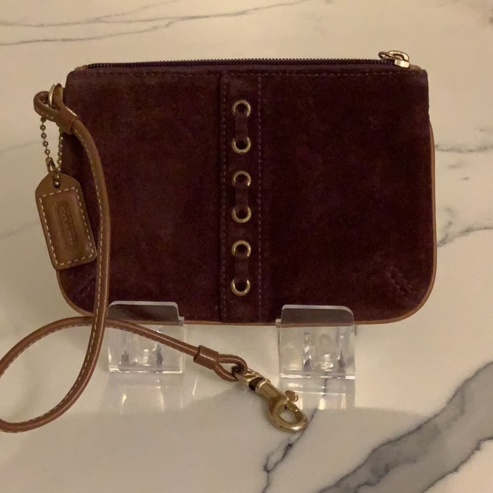 COACH suede wristlet